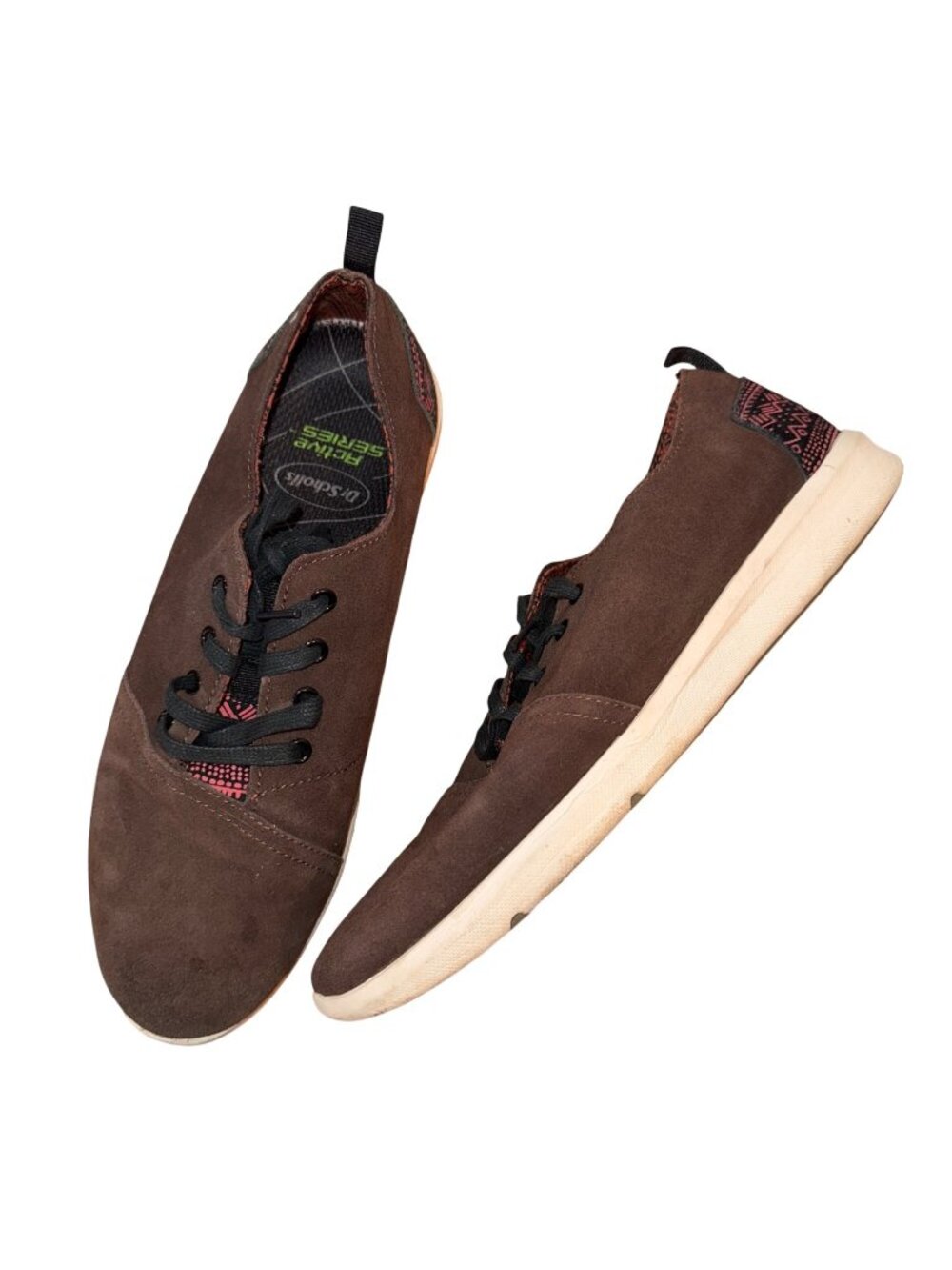 Toms Brown Suede Casual Shoes Size 12 Lightweight Lace-Up Comfort Sneakers